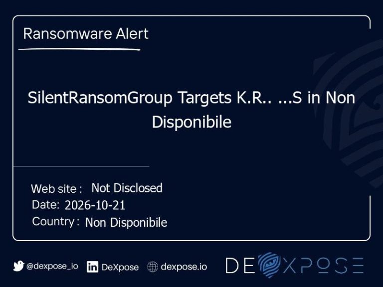 SilentRansomGroup Targets K.R.. ...S in Non Disponibile