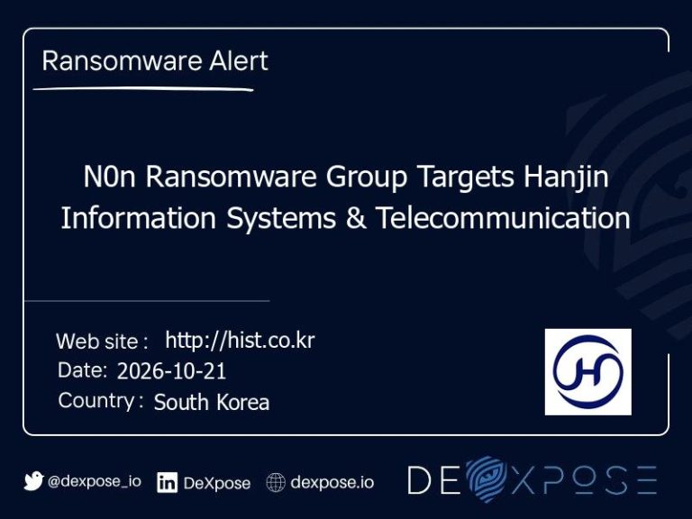 N0n Ransomware Group Targets Hanjin Information Systems & Telecommunication