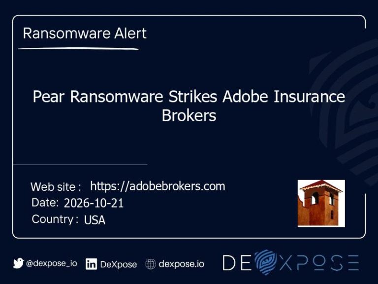 Pear Ransomware Strikes Adobe Insurance Brokers