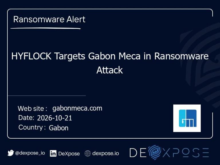 HYFLOCK Targets Gabon Meca in Ransomware Attack