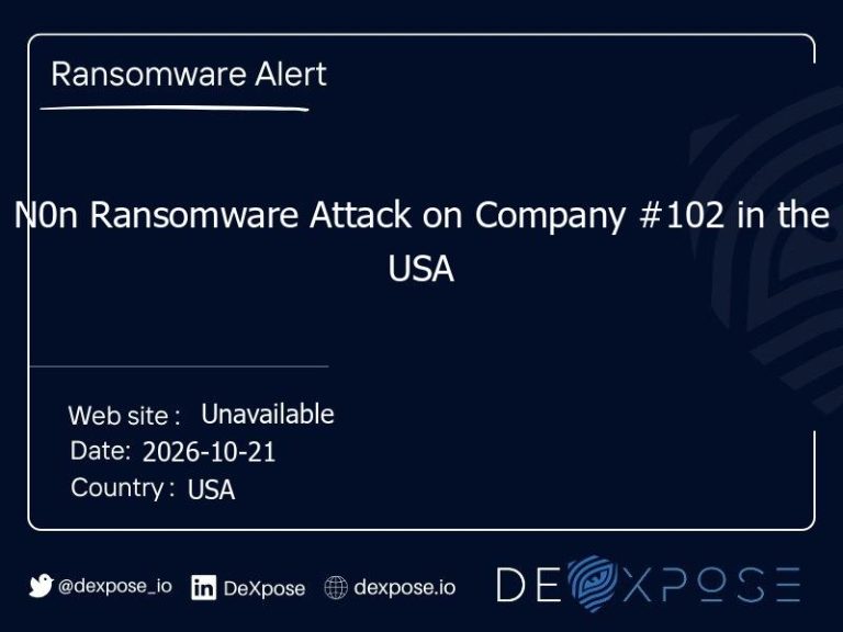 N0n Ransomware Attack on Company #102 in the USA