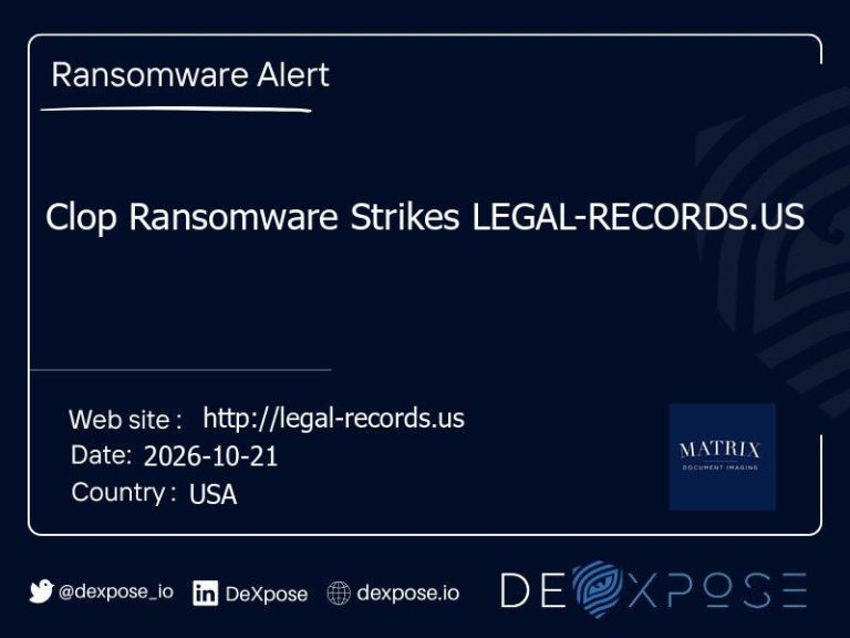 Clop Ransomware Strikes LEGAL-RECORDS.US