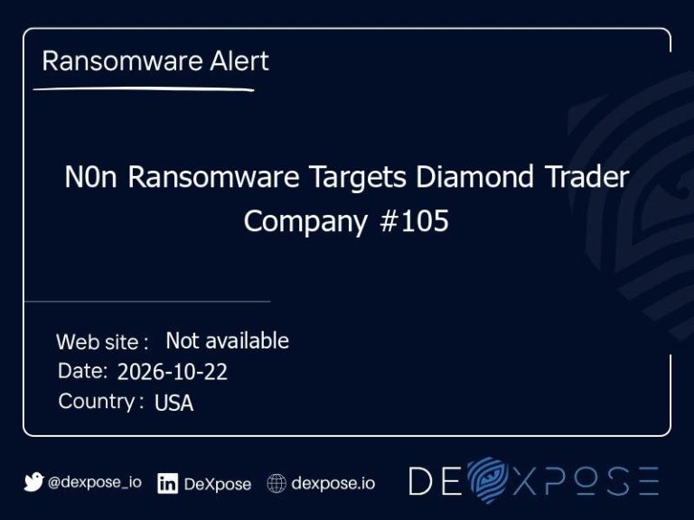 N0n Ransomware Targets Diamond Trader Company #105