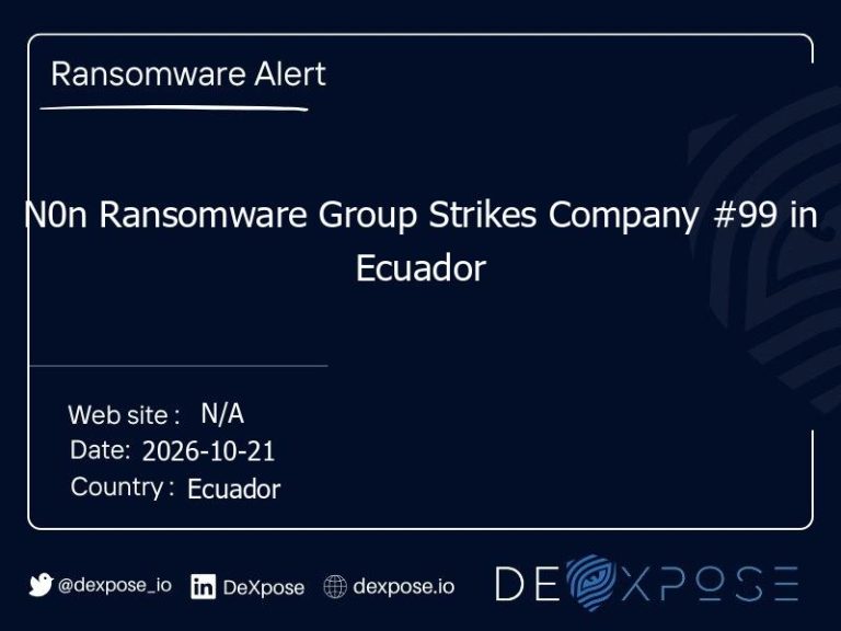 N0n Ransomware Group Strikes Company #99 in Ecuador