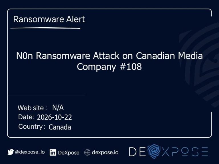 N0n Ransomware Attack on Canadian Media Company #108