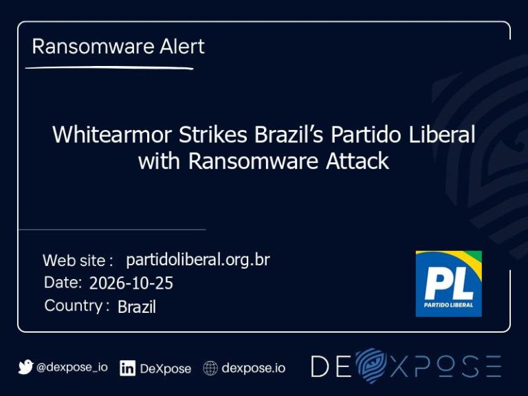 Whitearmor Strikes Brazil’s Partido Liberal with Ransomware Attack